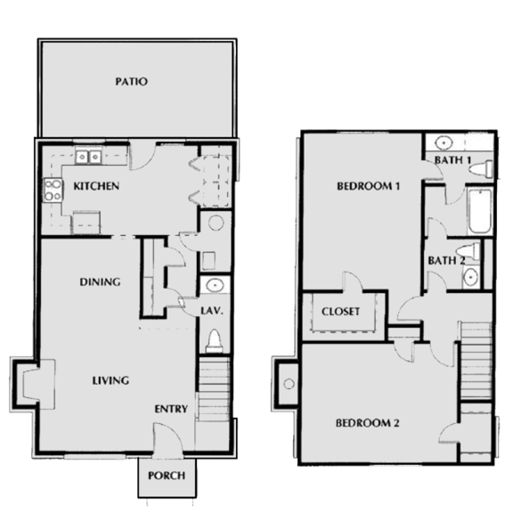 Willowbrook Floor Plan 1,387 sq. ft. at The Villas on Briarcliff, Atlanta, GA