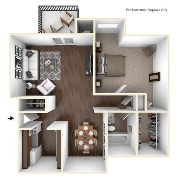 1 bedroom apartment floor plan