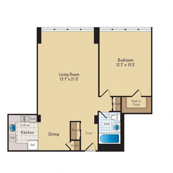 A5 Floor Plan at RiverHouse, Arlington, Virginia