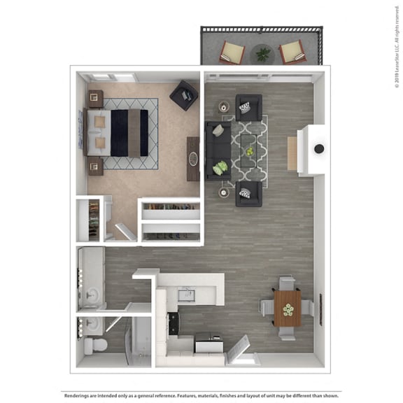 One bedroom, on bathroom at The Meadows Apartment Homes at The Meadows Apartments, Culver City , 90230