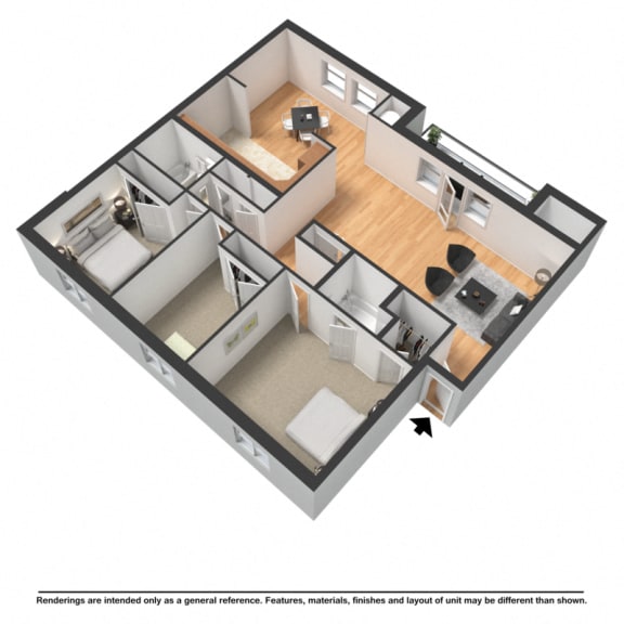 Three bedroom, two bathrooms