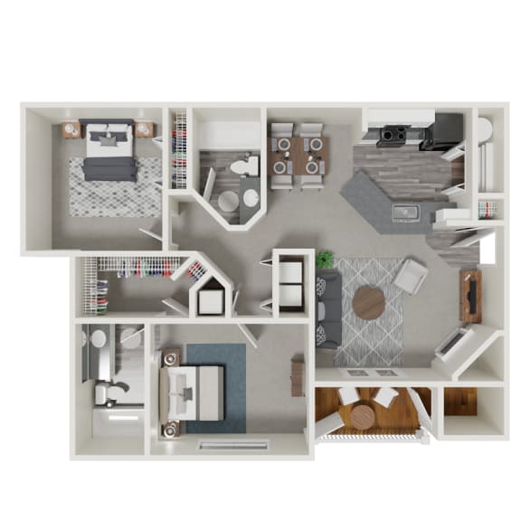Oahu 3D Floor plan at Paradise Island, Jacksonville, FL