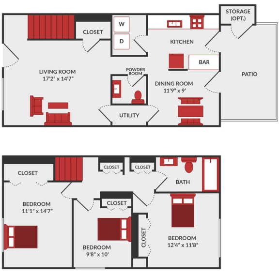 1, 2, & 3 Bedroom Apartment Floor Plans Apartments in Fairfield OH