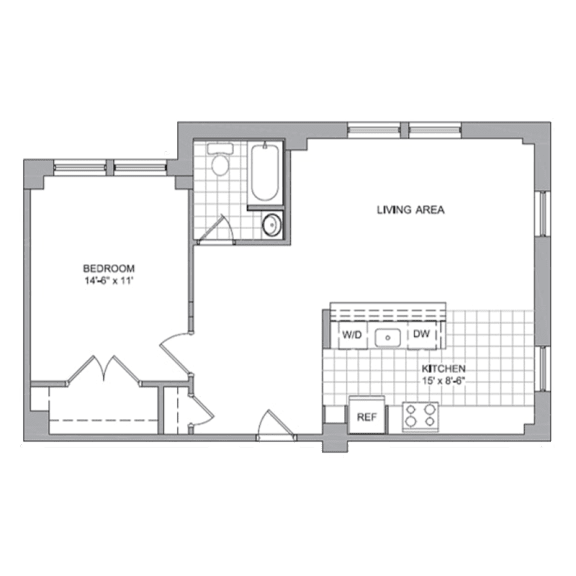 Floor Plan  1 Bedroom - F