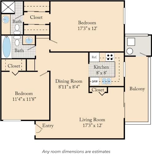 Floor Plan  Cobble Creek Apartments in Salt Lake City Mallard Classic Floor Plan