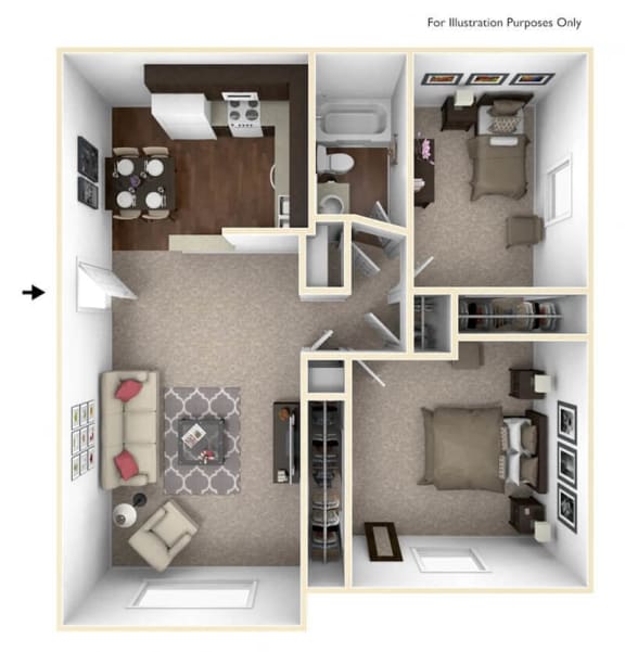 two bedroom apartment floor plan