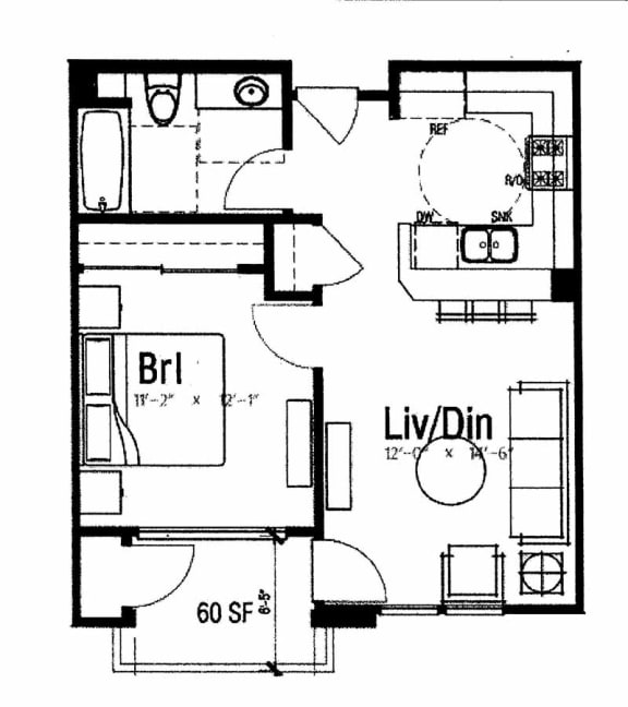 Floor Plan  One bedroom floor plan