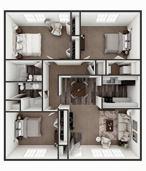 3 bedroom apartment floor plan