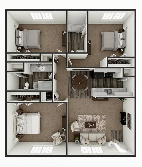 3 bedroom apartment floor plan