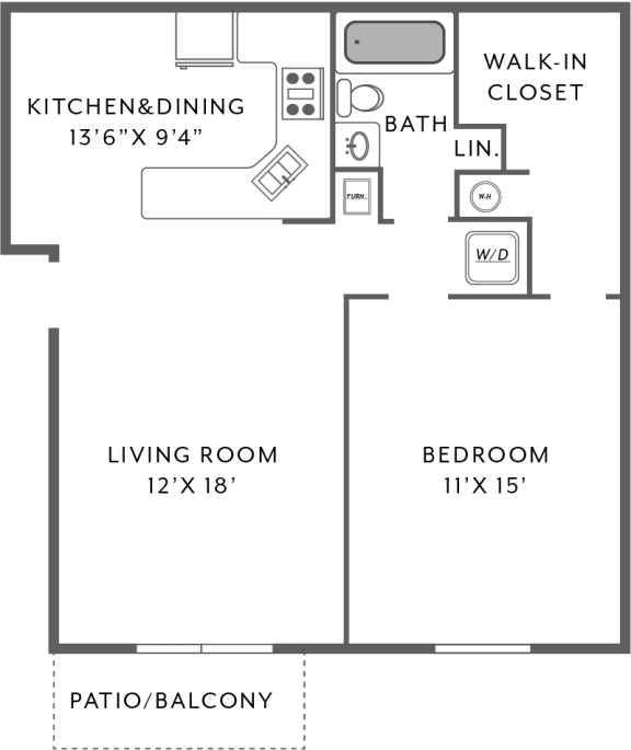 Floor Plan  one bedroom apartment floor plan