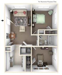two bedroom apartment floor plan