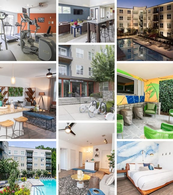 a collage of photos of apartmentsat Glenwood Park Lofts, Atlanta, GA, 30316