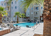 Thumbnail 3 of 42 - Modern Swimming Pool With Palm trees 605 Place Student Housing & Co-Living, St George, UT
