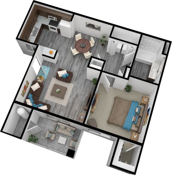Floor Plan  Zinc Apartments Copper 3D Floor Plan