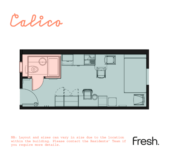 Floor Plan  Calico, Liverpool - Studio