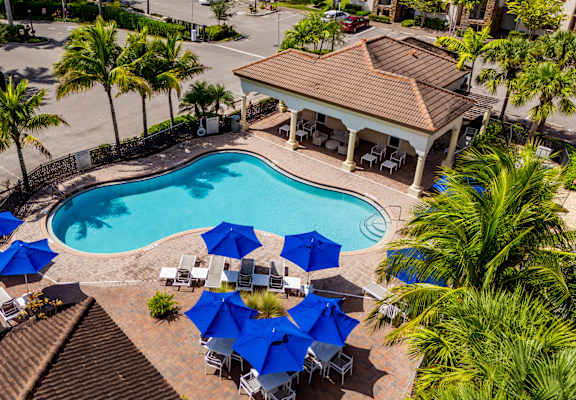 Top view of resort style pool at Portofino Cove, Fort Myers, Florida
