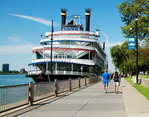 River side area at The Ferguson Downtown Detroit Apartments, Detroit, MI, 48226