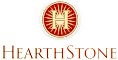 A logo with a stylized letter H in the center and the text "Hearthstone" below it.