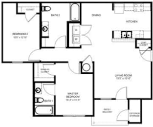  Floor Plan 2 Bedroom