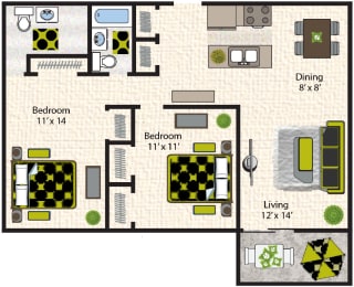 Floor Plan Two Bedroom