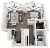 V1 Floor Plan | 530 Sq. Ft. at North Harbor Tower, Chicago