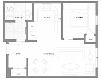  Floor Plan 1 Bedroom