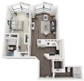 A7 Floor Plan | 885 Sq. Ft. at North Harbor Tower, Chicago, IL, 60601