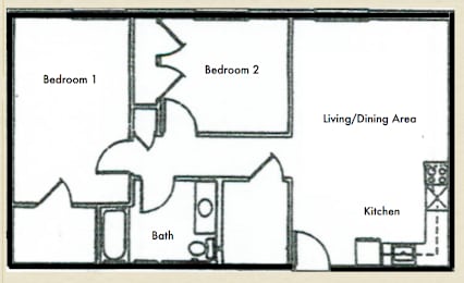  Floor Plan 2 Bedroom B