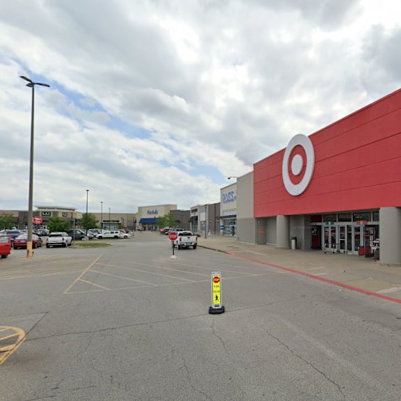 A Target store is shown with a parking lot in front.