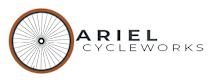Ariel Cycleworks logo with a bicycle wheel.
