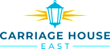 A logo with a lantern and the words "Carriage House East".