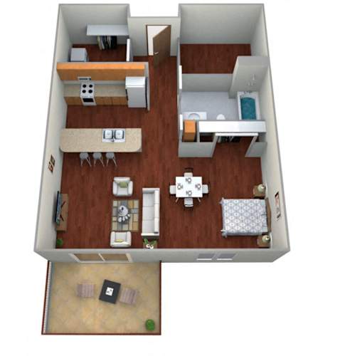 Floor Plan  Studio Floor Plan at Shadow Bay Apartments, North Dakota