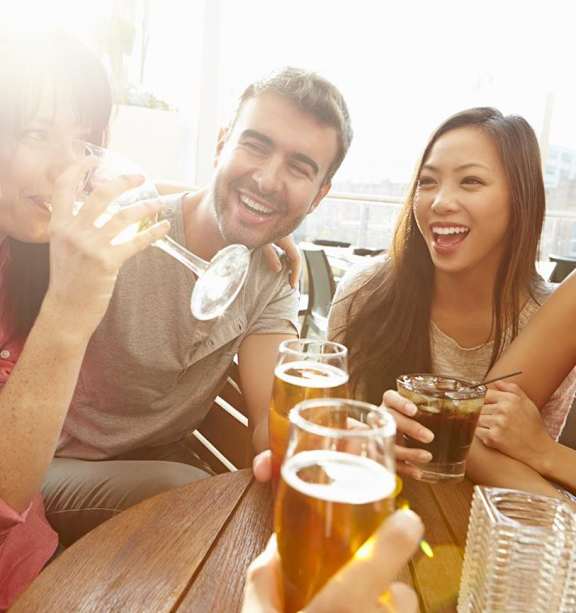 Happy Residents Drinking at Wilshire Vermont, Koreatown, Los Angeles, CA 90010