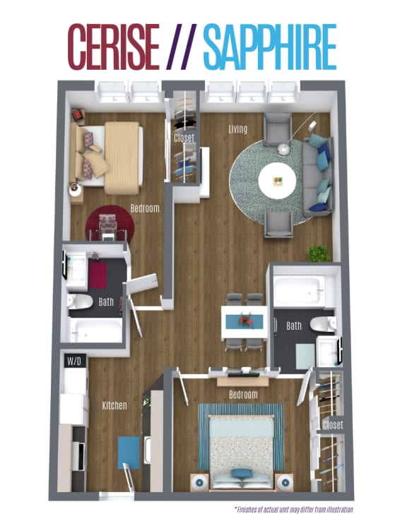 Cerise Sapphire Floor Plan at Scott's View, Richmond, VA 23230