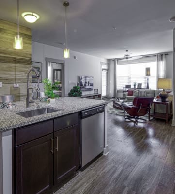 Open Concept Living and Kitchen at 4700 Colonnade Apartments in Birmingham, AL