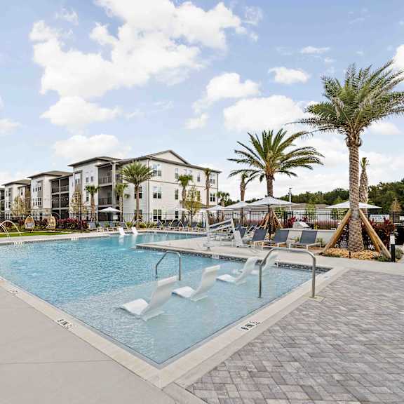 Large swimming pool at Terrassa Luxury Apartments, Saint Augustine, FL 32084
