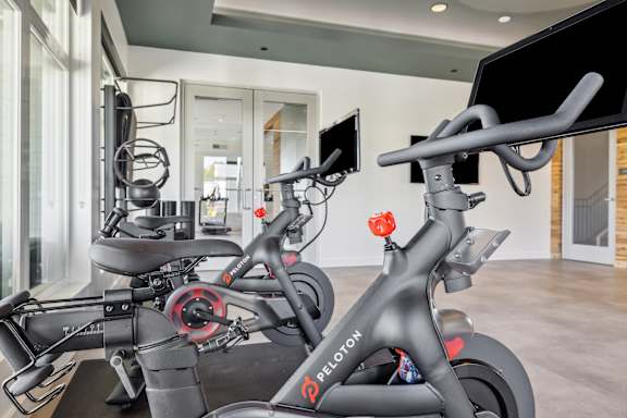 two exercise bikes in the gym at the belgard apartments at 38° NORTH, Santa Rosa, 95404