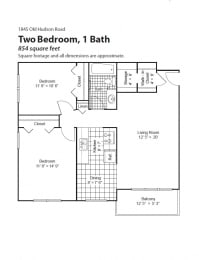 Old Hudson Place floorplan, St. Paul, Minnesota