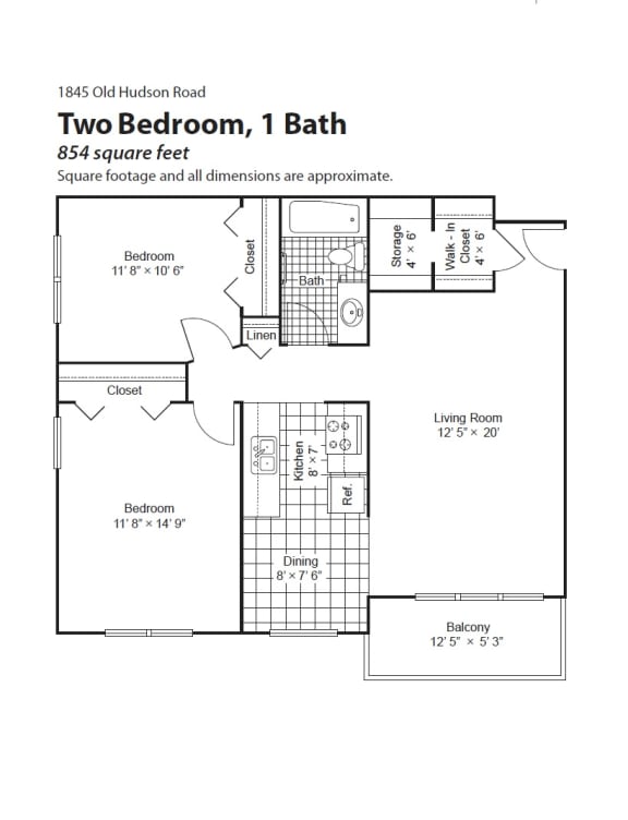 Old Hudson Place floorplan, St. Paul, Minnesota
