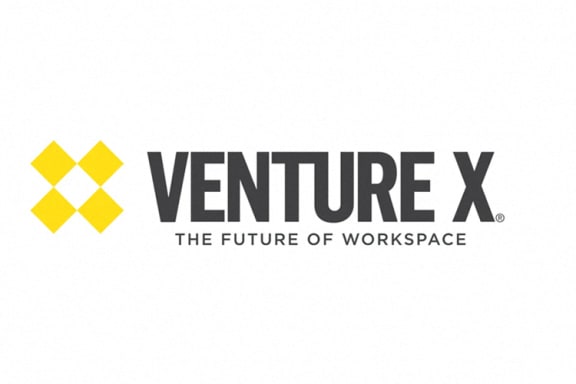the logo for venturex  the future of workspace