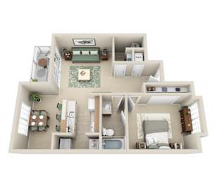 Floor Plan 1 Bedroom Renovated