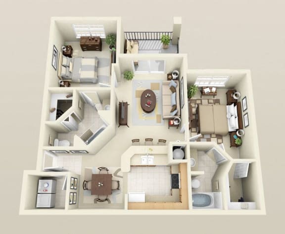 1, 2 & 3 Bedroom Apartments in Orlando | Villa Valencia | Floor Plans