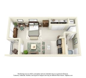 STUDIO Floor Plan at Domaine at Villebois , Wilsonville, 97070
