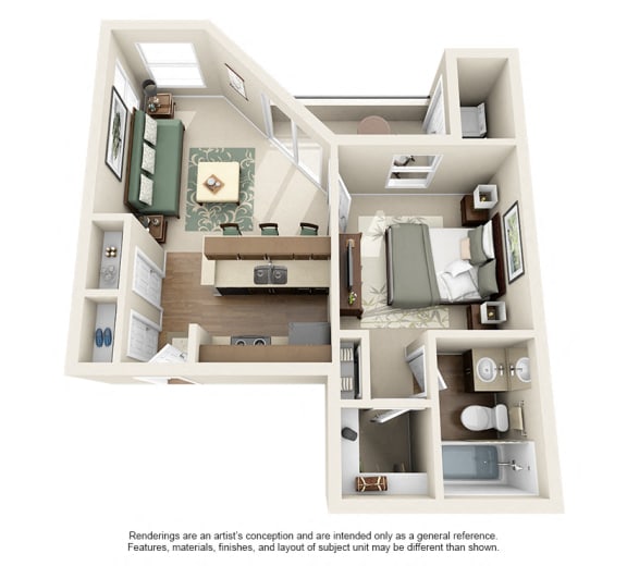 A1_A1R floor plan in south austin apartments near I35