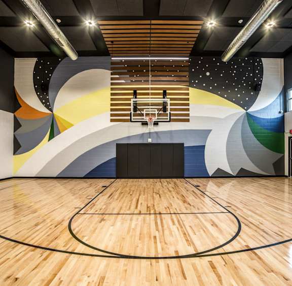 Full Outdoor Basketball Courtat The Century at Purdue Research Park-Student, West Lafayette Indiana