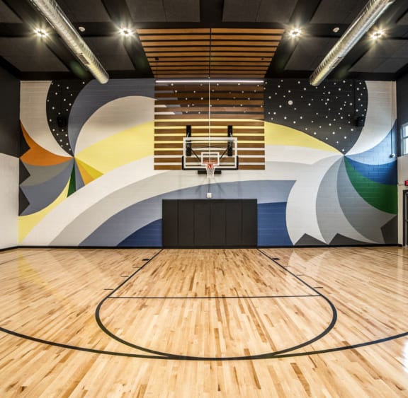 Full Outdoor Basketball Courtat The Century at Purdue Research Park-Student, West Lafayette Indiana