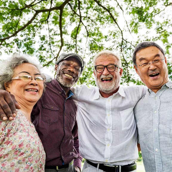 Group of people smiling together
