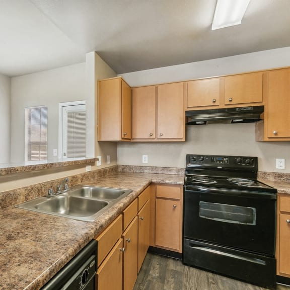 Kitchen countertops at Sterling Green and Sheldon Ranch Apartments in Channelview TX