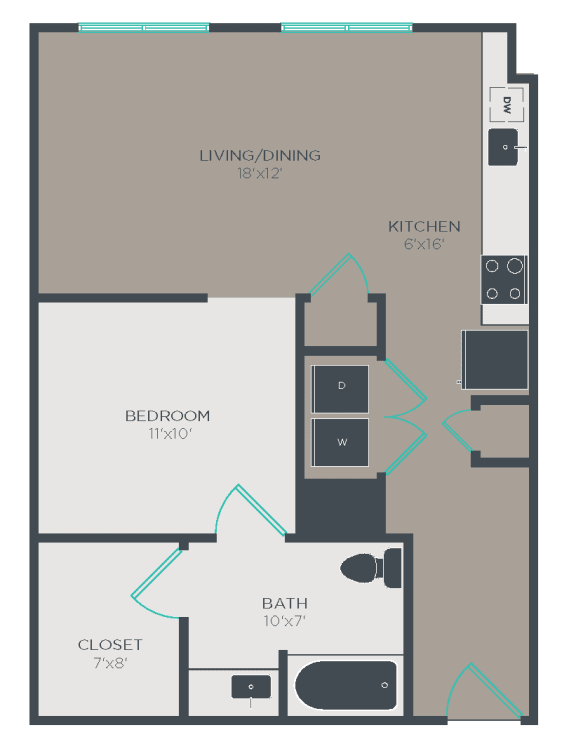 S1-HC Floor Plan at Link Apartments&#xAE; Glenwood South, Raleigh, NC