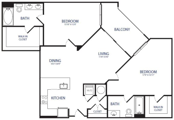 Floor Plan  2BR 2BA